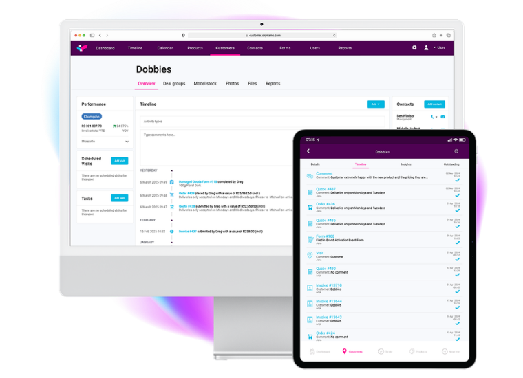 Customer profile and timeline R